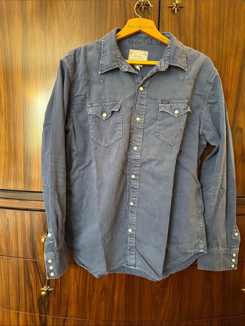 Polo by Ralph Lauren Med Blue Western-Style Button Down Shirt